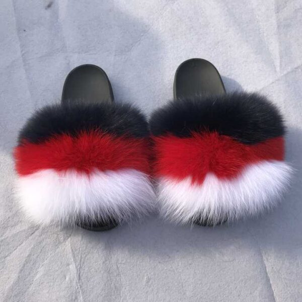 real fox fur  slide